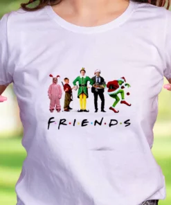 Friends Christmas Movie Watching Funny Christmas T Shirt 2