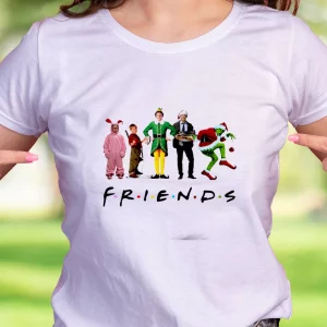 Friends Christmas Movie Watching Funny Christmas T Shirt