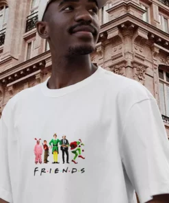 Friends Christmas Movie Watching Funny Christmas T Shirt 3