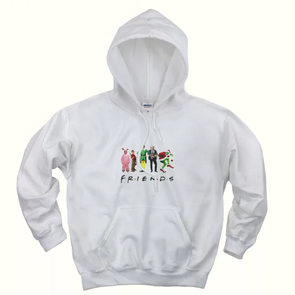 Friends Christmas Movie Watching Ugly Christmas Hoodie