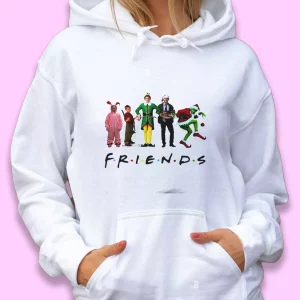 Friends Christmas Movie Watching Ugly Christmas Hoodie