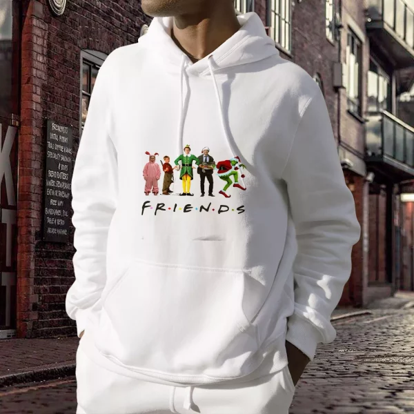 Friends Christmas Movie Watching Ugly Christmas Hoodie