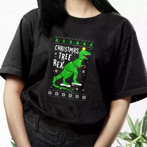 Funny Christmas Tree Rex T Rex T Shirt Xmas Design 3