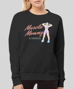 Funny In Progress Muscle Mommy Hoodie 4
