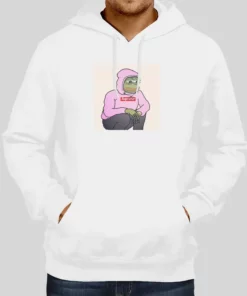 Funny Meme Pepe The Frog Pink Hoodie 1