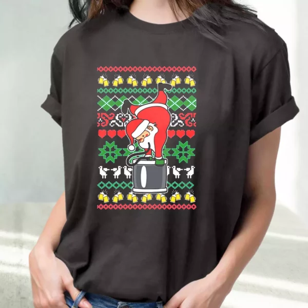 Funny Santa Claus Keg Stand T Shirt Xmas Design