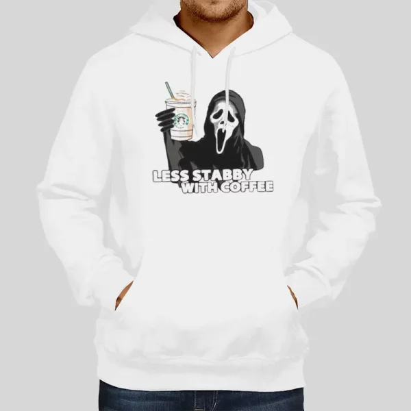 Ghost Less Stabby With Coffee Hoodie