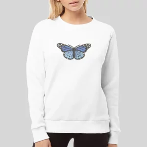 Graphic Blue Butterfly Brandy Melville Hoodie 4