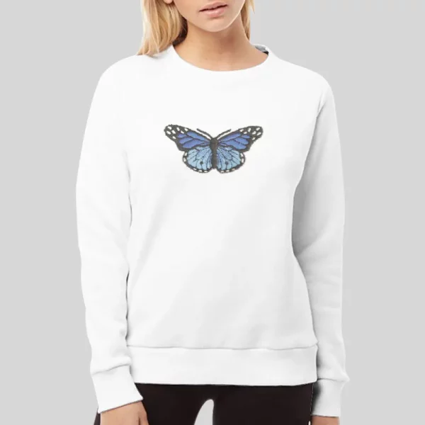 Graphic Blue Butterfly Brandy Melville Hoodie