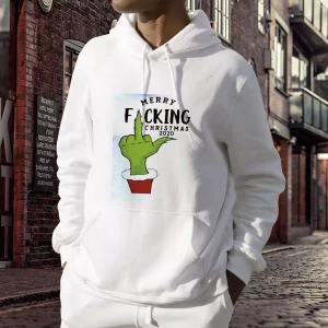 Grinch Hand Merry Fucking Christmas Ugly Christmas Hoodie 3