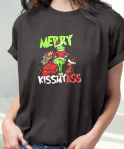 Grinch Merry Kiss My Ass T Shirt Xmas Design 2