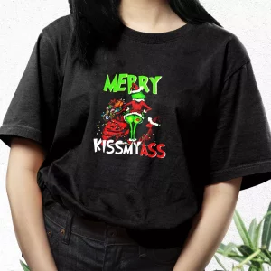 Grinch Merry Kiss My Ass T Shirt Xmas Design 3