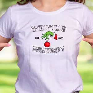 Grinch Whoville University Est 1957 Funny Christmas T Shirt 2