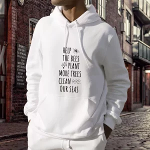 Help The Bees Plant More Trees Clean Our Seas Day Earth Day Hoodie 3