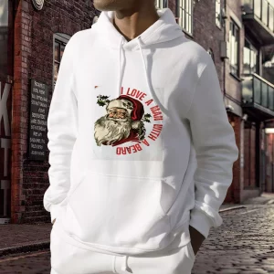 I Love A Man With A Beard Like Santa Ugly Christmas Hoodie 3