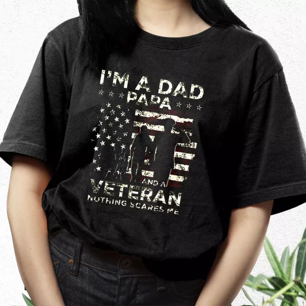 I’M A Dad Papa And A Veteran Vetrerans Day T Shirt
