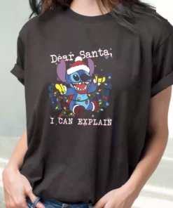 Ilo And Stitch Christmas Dear Santa I Can Explain T Shirt Xmas Design 2