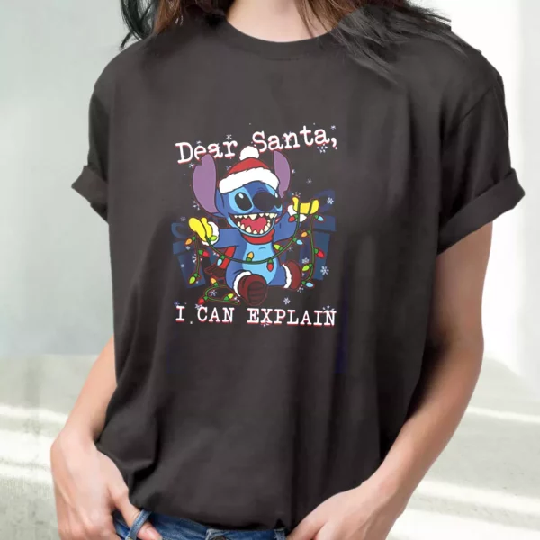 Ilo And Stitch Christmas Dear Santa I Can Explain T Shirt Xmas Design