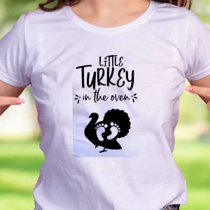 Little Turkey In The Oven Thanksgiving Vintage T Shirt 2