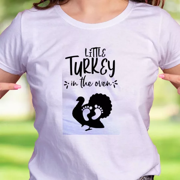 Little Turkey In The Oven Thanksgiving Vintage T Shirt