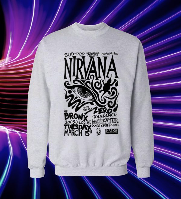 Live Nirvana Concert Chronology Sweatshirt adm
