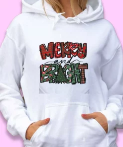 Merry Bright Christmas Trees Ugly Christmas Hoodie 2