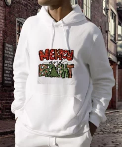 Merry Bright Christmas Trees Ugly Christmas Hoodie 3