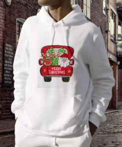 Merry Christmas Red Trees Truck Ugly Christmas Hoodie 3