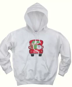 Merry Christmas Red Trees Truck Ugly Christmas Hoodie 4