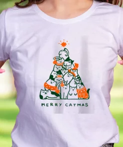 Merry Meowy Catmas Funny Christmas T Shirt 2