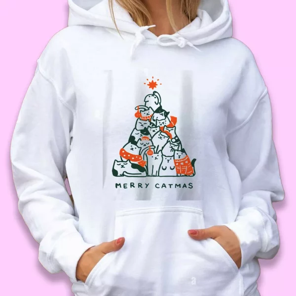 Merry Meowy Catmas Ugly Christmas Hoodie