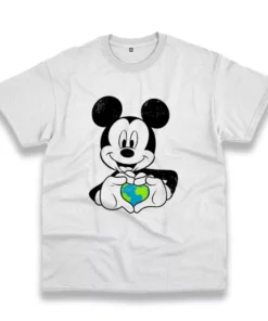 Mickey Holding Earth Casual Earth Day T Shirt 1