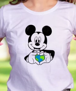 Mickey Holding Earth Casual Earth Day T Shirt 1 Mickey Holding Earth Casual Earth Day T Shirt 2