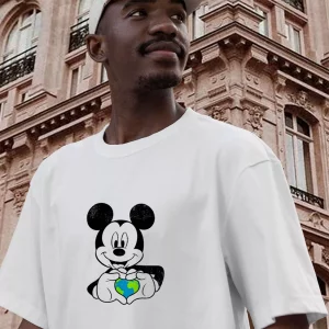 Mickey Holding Earth Casual Earth Day T Shirt 3