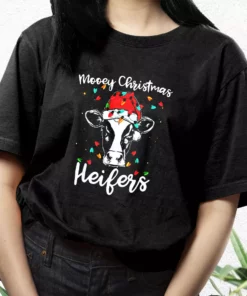 Mooey Christmas Heifers Santa Xmas Lights Cow T Shirt Xmas Design 2 Mooey Christmas Heifers Santa Xmas Lights Cow T Shirt Xmas Design 3