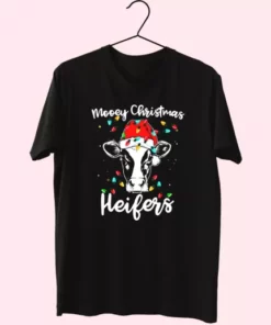 Mooey Christmas Heifers Santa Xmas Lights Cow T Shirt Xmas Design 3 Mooey Christmas Heifers Santa Xmas Lights Cow T Shirt Xmas Design 4