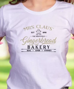 Mrs Claus Gingerbread Bakery Funny Christmas T Shirt 2