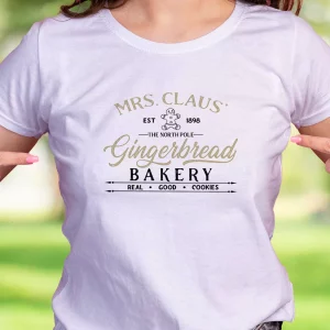 Mrs Claus Gingerbread Bakery Funny Christmas T Shirt