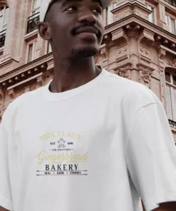 Mrs Claus Gingerbread Bakery Funny Christmas T Shirt 3