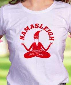 Namasleigh Yoga Santa Funny Christmas T Shirt 1 Namasleigh Yoga Santa Funny Christmas T Shirt 2