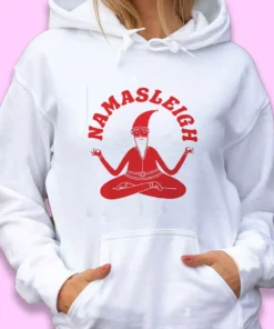 Namasleigh Yoga Santa Ugly Christmas Hoodie 1 Namasleigh Yoga Santa Ugly Christmas Hoodie 2