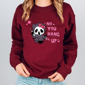 No You Hang Up Cats Horror Halloween Sweatshirt 1