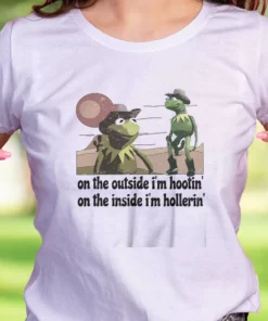 On The Outside IM Hootin On The Inside IM Hollerin Funny Christmas T Shirt 2