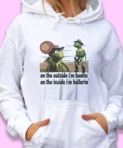 On The Outside Im Hootin On The Inside Im Hollerin Ugly Christmas Hoodie 2