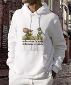 On The Outside Im Hootin On The Inside Im Hollerin Ugly Christmas Hoodie 3