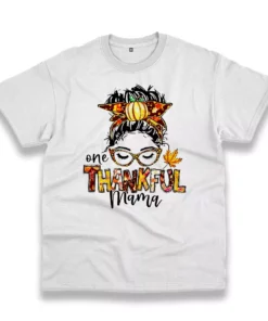 One Thankful Mama Thanksgiving Vintage T Shirt 1