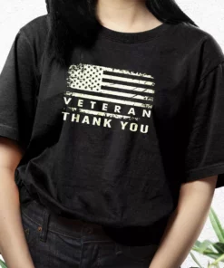 Patriotic American Flag Thank You Vetrerans Day T Shirt 3