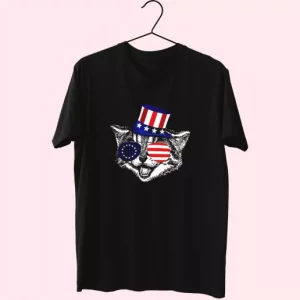 Patriotic Funny Cat Betsy Ross American Flag Vetrerans Day T Shirt 4