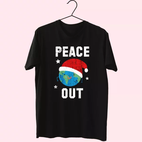 Peace Out Festive T Shirt Xmas Design