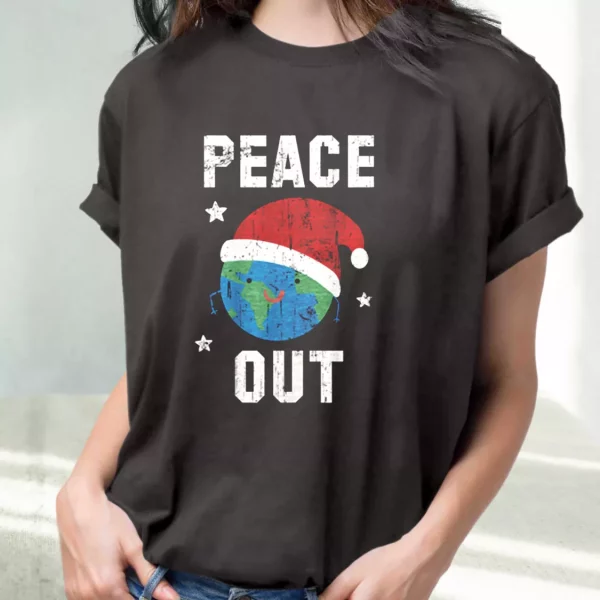 Peace Out Festive T Shirt Xmas Design